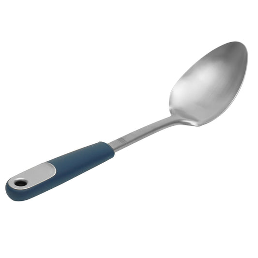 Michael Graves Design Comfortable Grip Stainless Steel Solid Spoon, Indigo