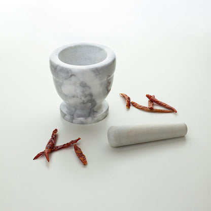 Marble Mortar and Pestle, White