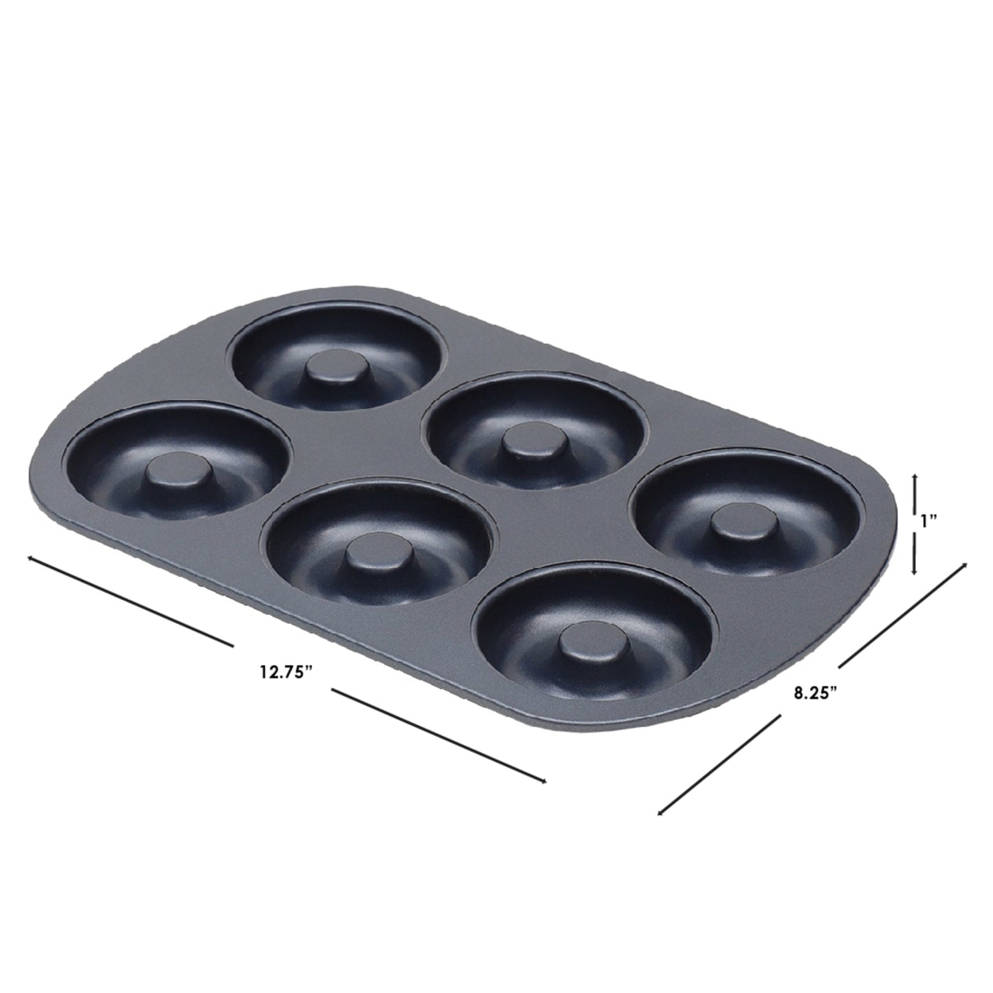 Michael Graves Design Non-stick 6 Cup Carbon Steel Donut Pan, Indigo