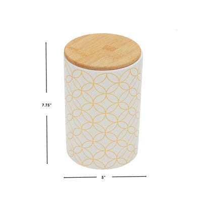 Vescia Large Ceramic Canister with Bamboo Top