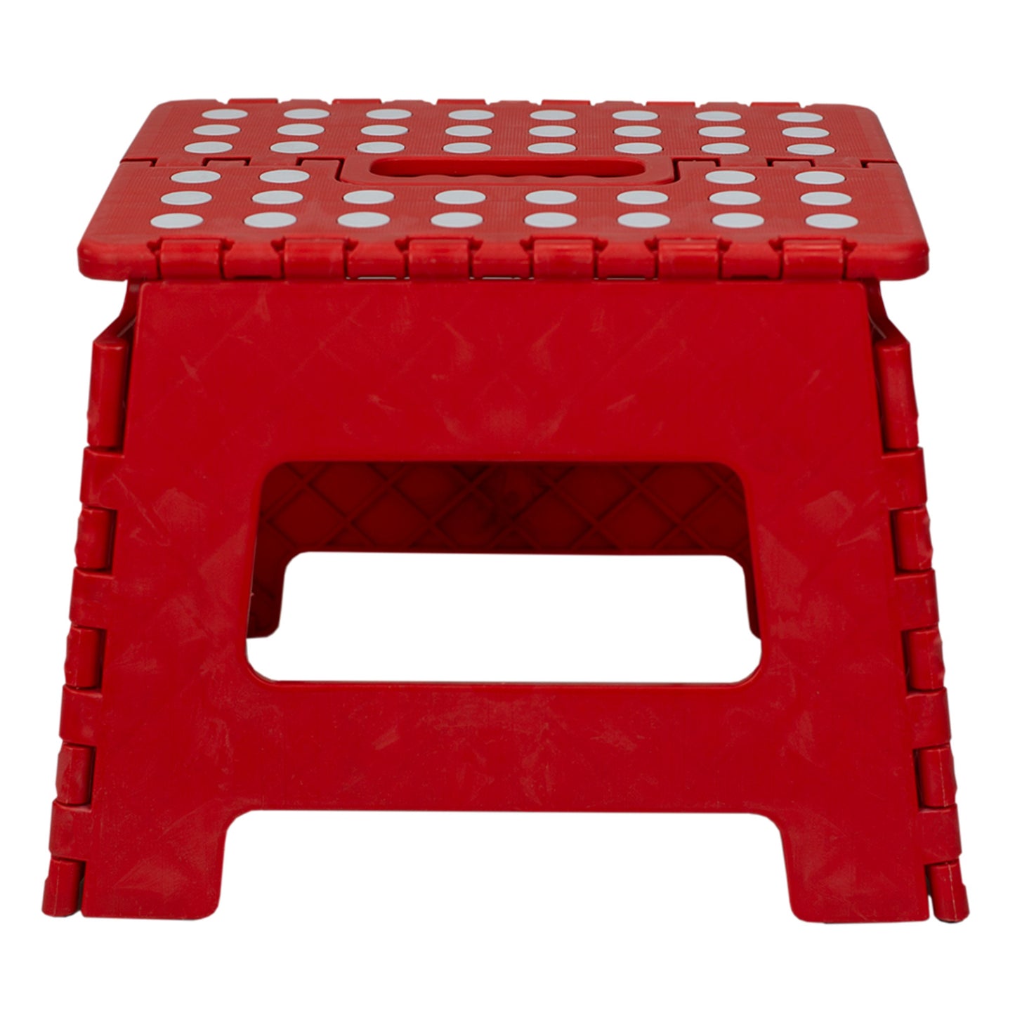 Home Basics Small  Plastic Folding Stool with Non-Slip Dots, Red - Red