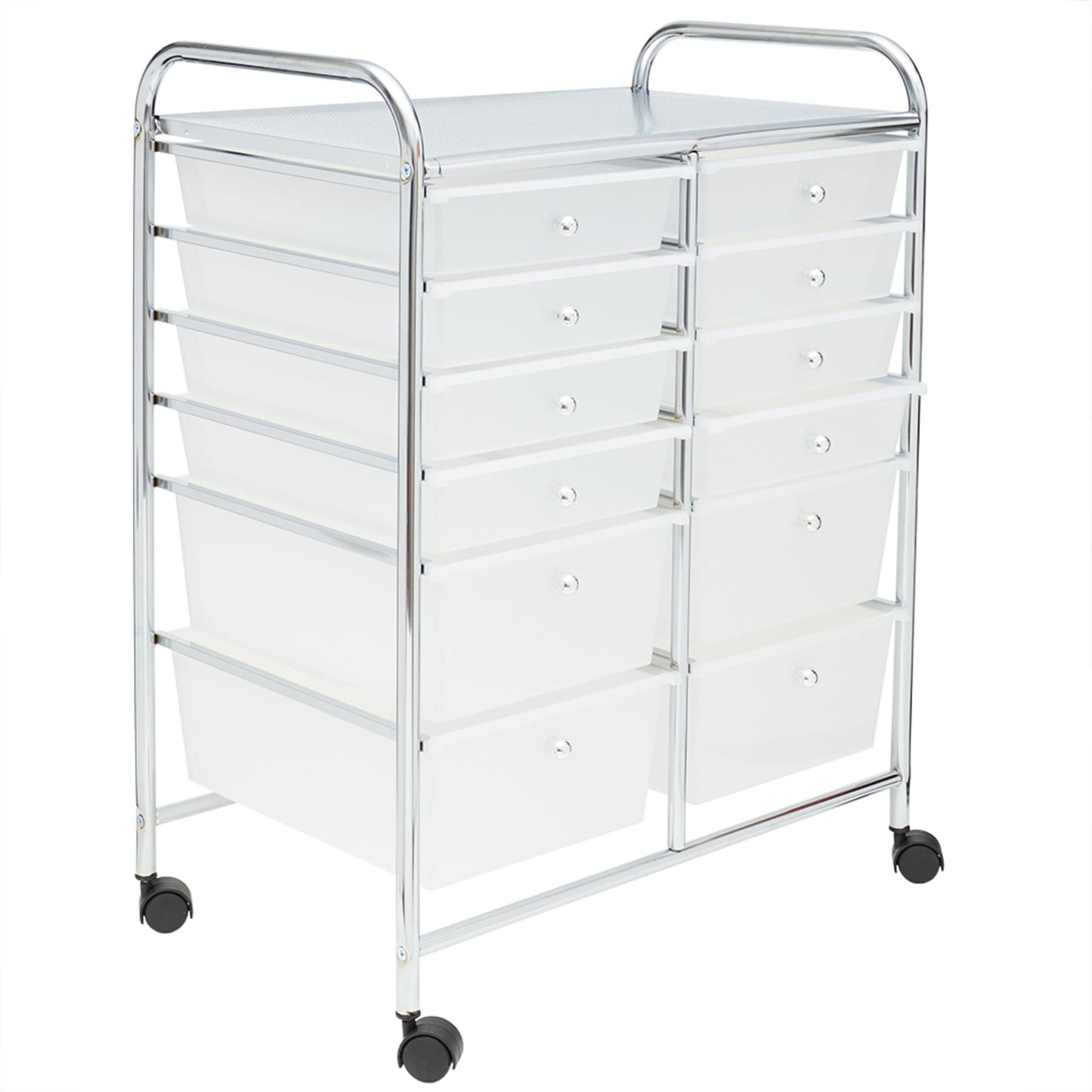 12-Drawer Storage Cart, White