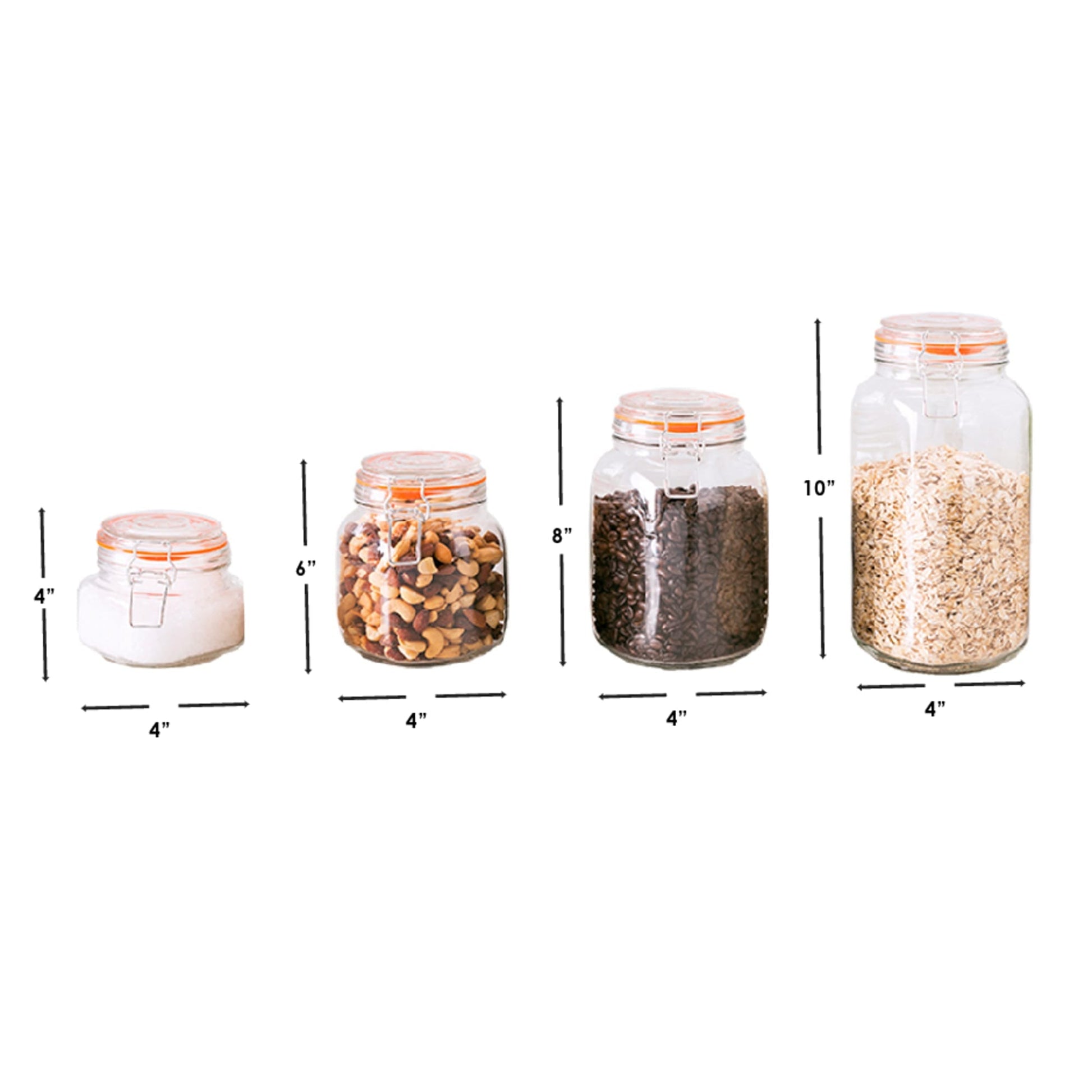 Home Basics Glass Cookie Jar with Metal Lid 