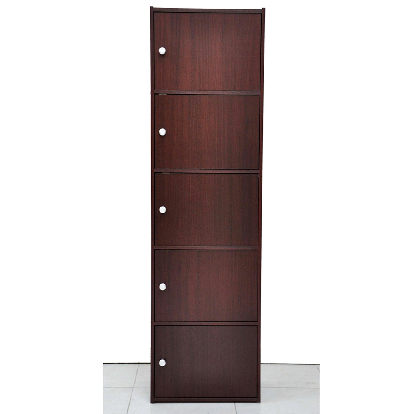 5  Cube Wood Cabinet, Mahogany