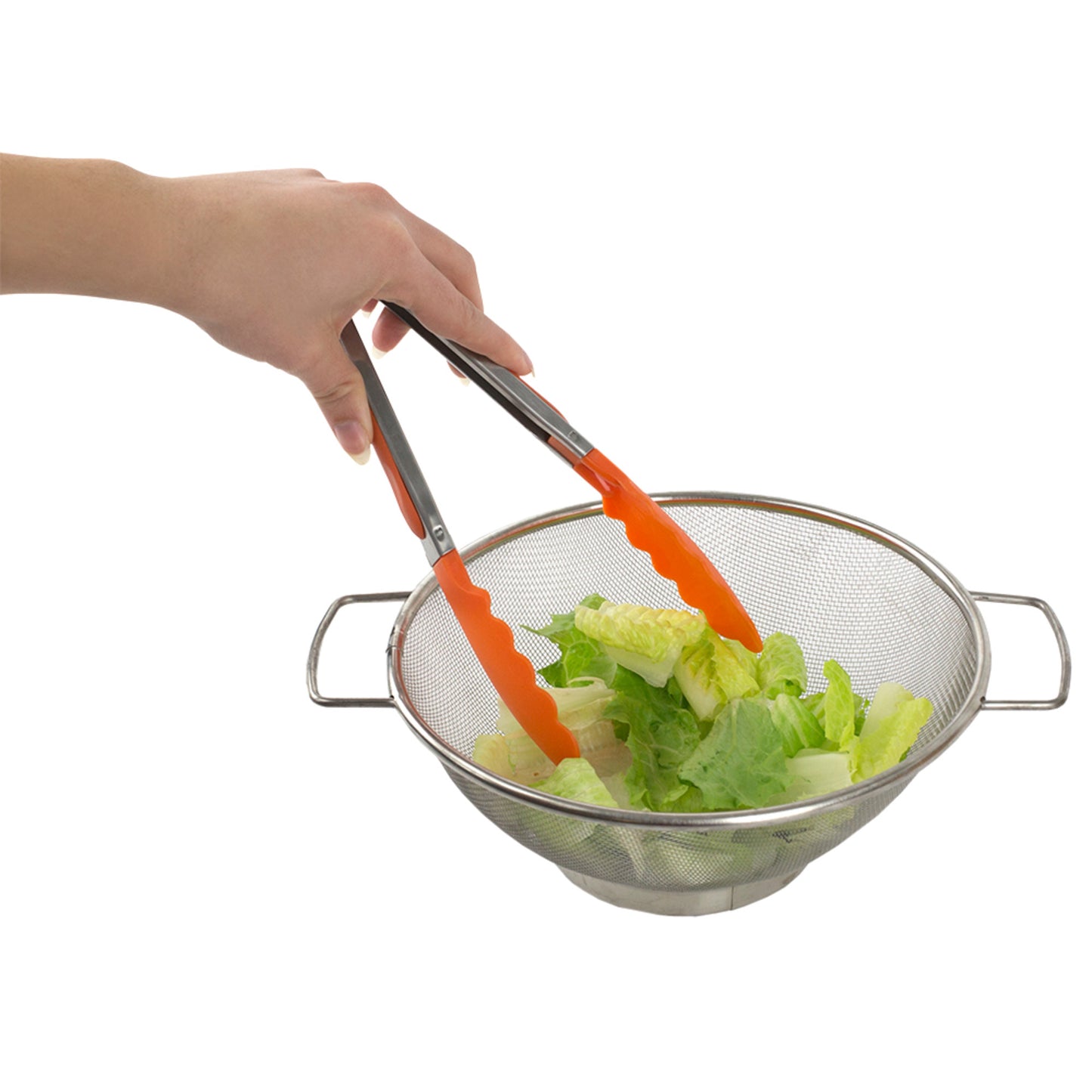 Home Basics 9" Salad Tongs - Orange