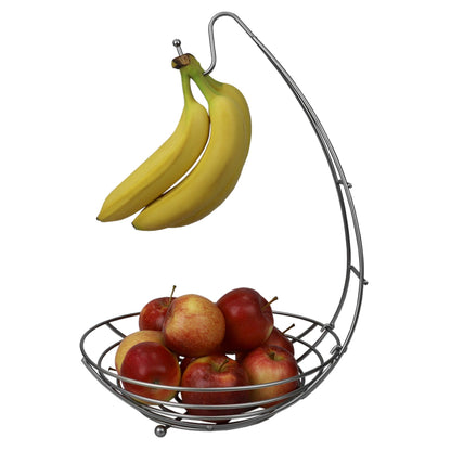 Simplicity Open Steel Wire Fruit Bowl with Detachable Banana Hanger