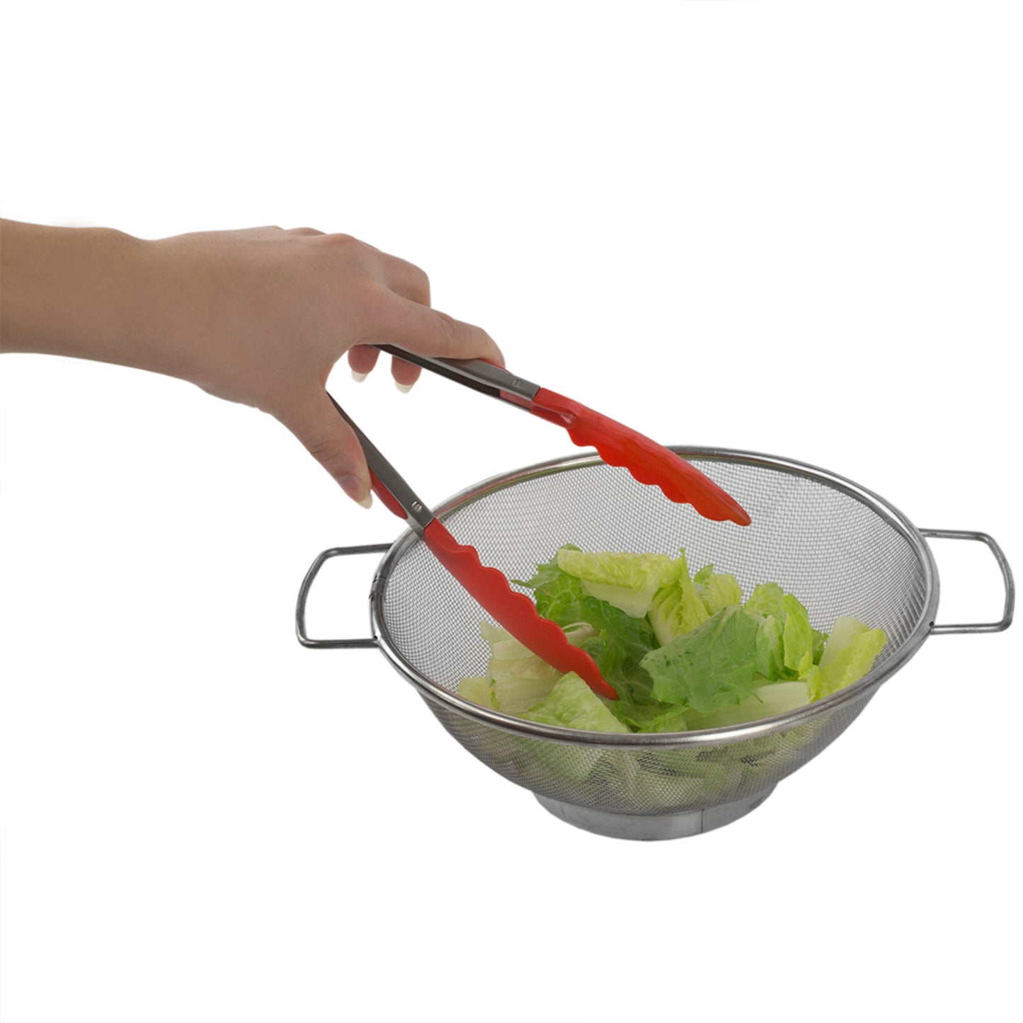 Home Basics 9" Salad Tongs - Red