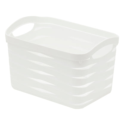 Home Basics Avaris Medium Plastic Storage Basket-White - White