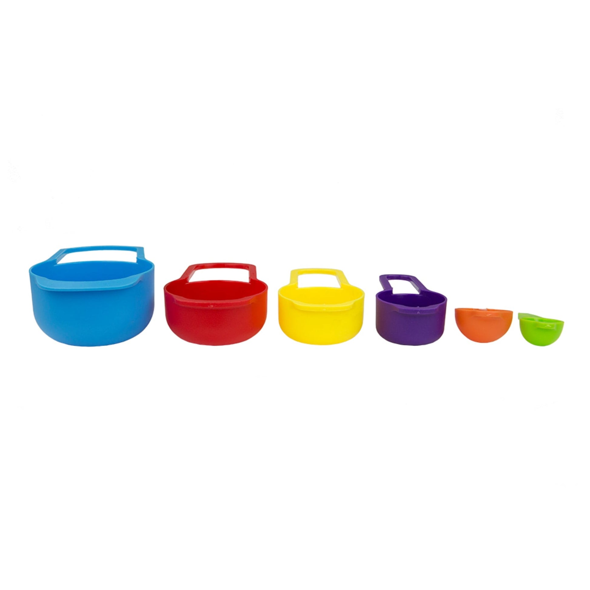 Home Basics 6 Piece Plastic Measuring Cup Set, Multi-Colored, FOOD PREP