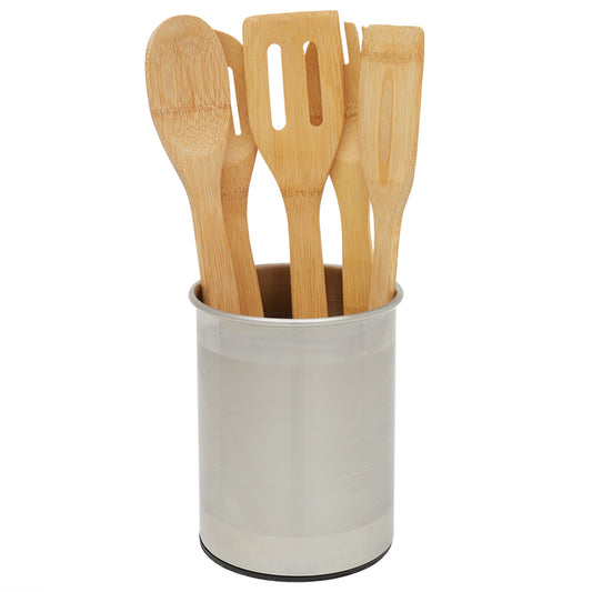 Rotating Stainless Steel Utensil Holder, Silver