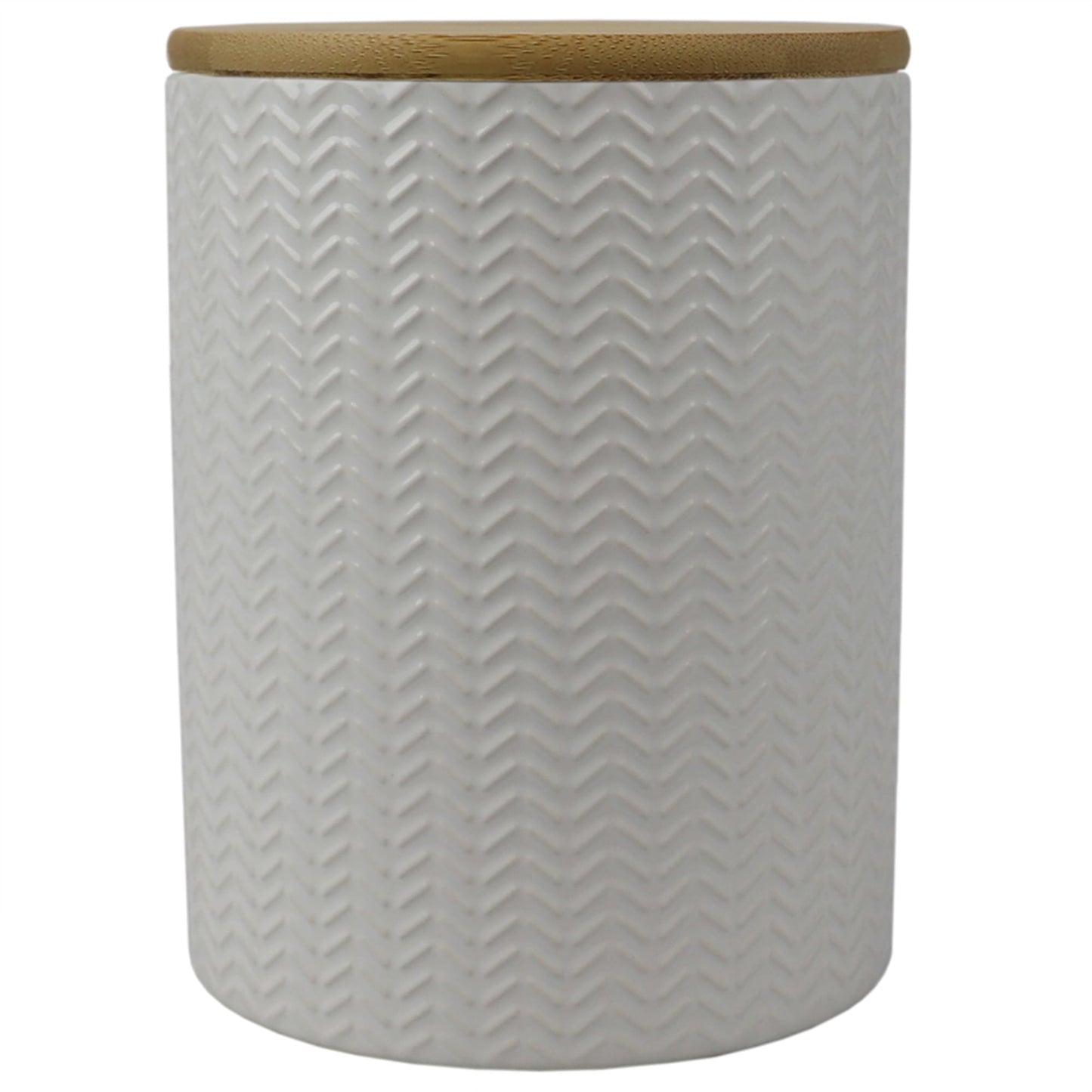 Wave Medium Ceramic Canister, White