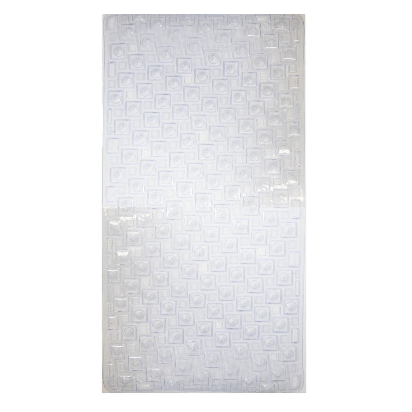 Home Basics Rectangle Non-Slip Transparent PVC Shower and Bathtub Bathroom Mat with Back Suction Cups, Clear - Clear