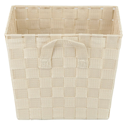 Polyester Woven Strap Open Bin, Ivory