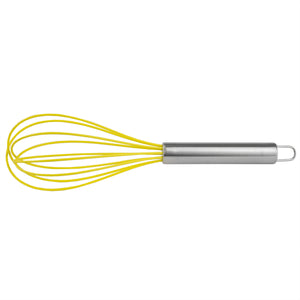 Home Basics Silicone Balloon Whisk with Steel Handle - Yellow