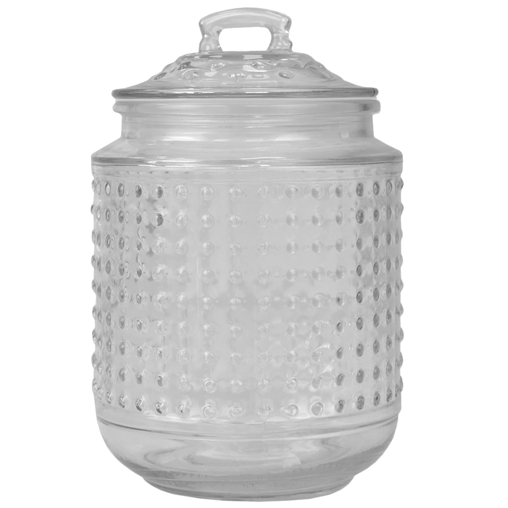 Home Basics Hexagon Glass Canister with Air-tight Stainless-Steel Lid,  Kitchen Storage Organization with Wide Mouth Jar, Store Food, Snacks, Baked  Goods, Clear (1, Medium (37 Oz.))