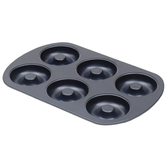 Michael Graves Design Non-stick 6 Cup Carbon Steel Donut Pan, Indigo