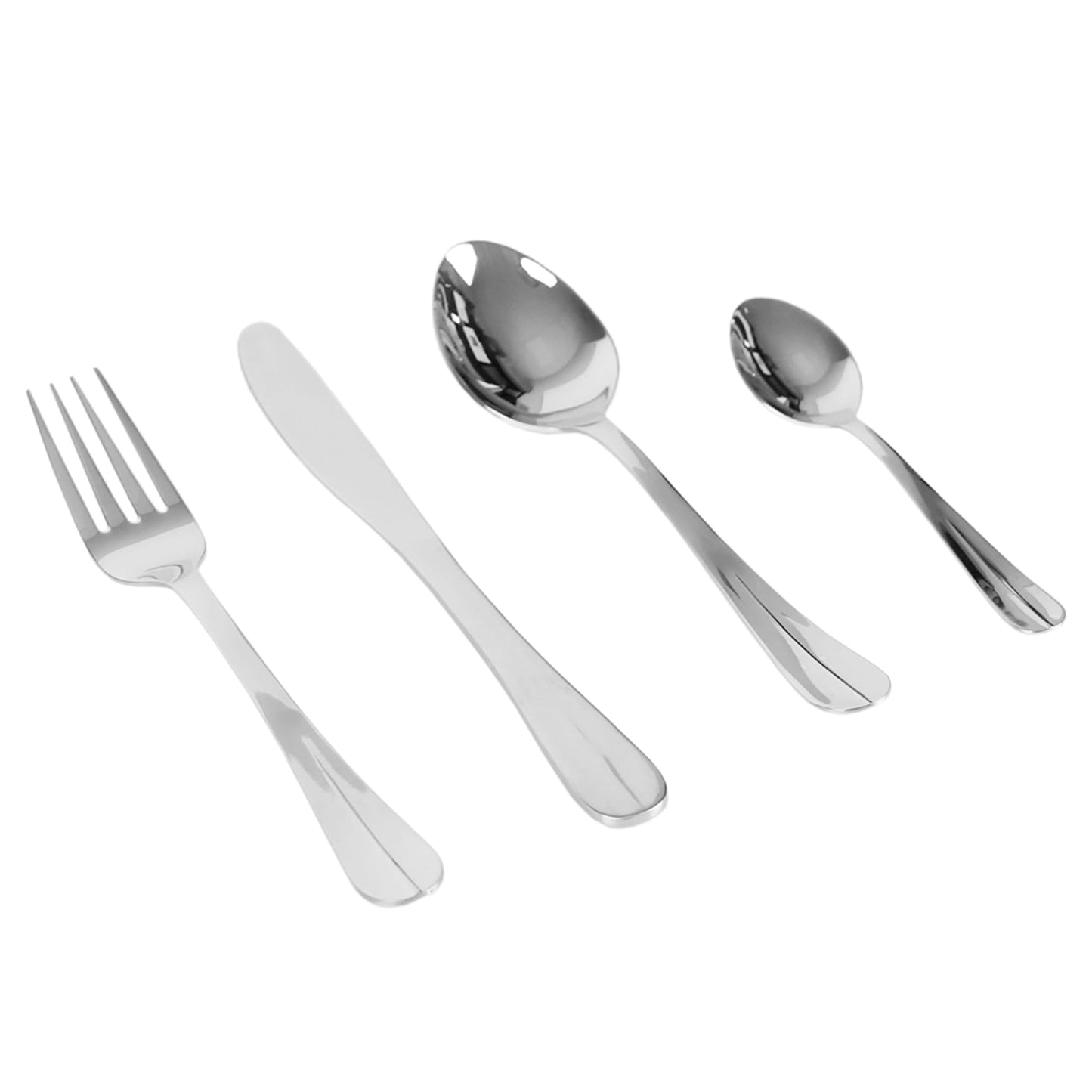 Piper 16 Piece Stainless Steel Flatware Set, Silver