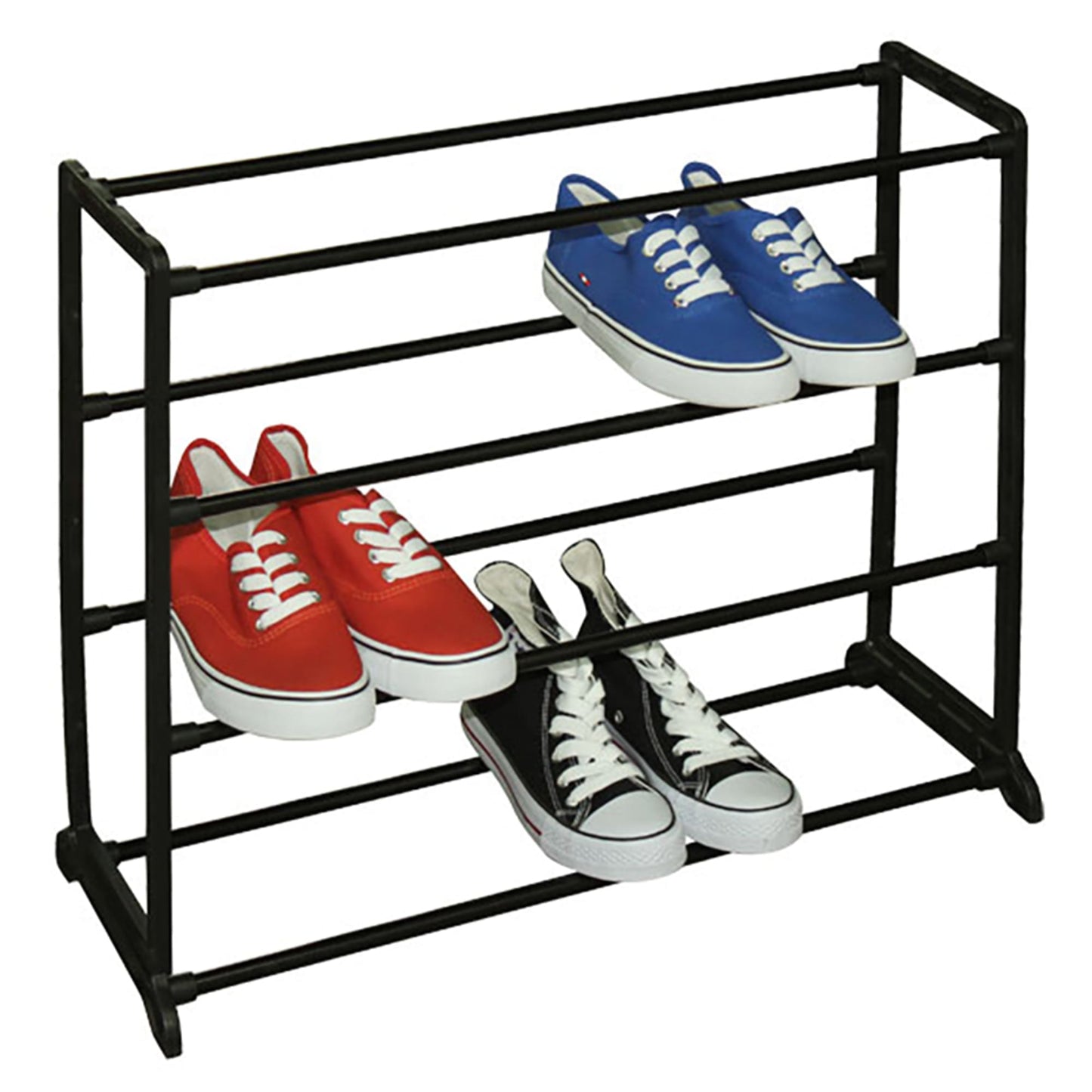 Home-Complete Shoe Rack with 2 Shelves Two Tiers for 12 Pairs For Bedroom,  Entryway, Hallway, and Closet- Space Saving Storage