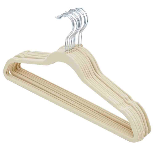 10 Piece Velvet Hanger, Ivory