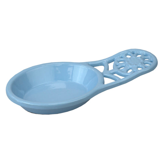 Sunflower Heavy Weight Cast Iron Spoon Rest, Light Blue