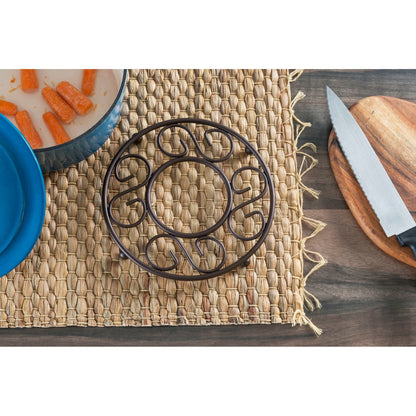 Scroll Collection Steel Trivet, Bronze