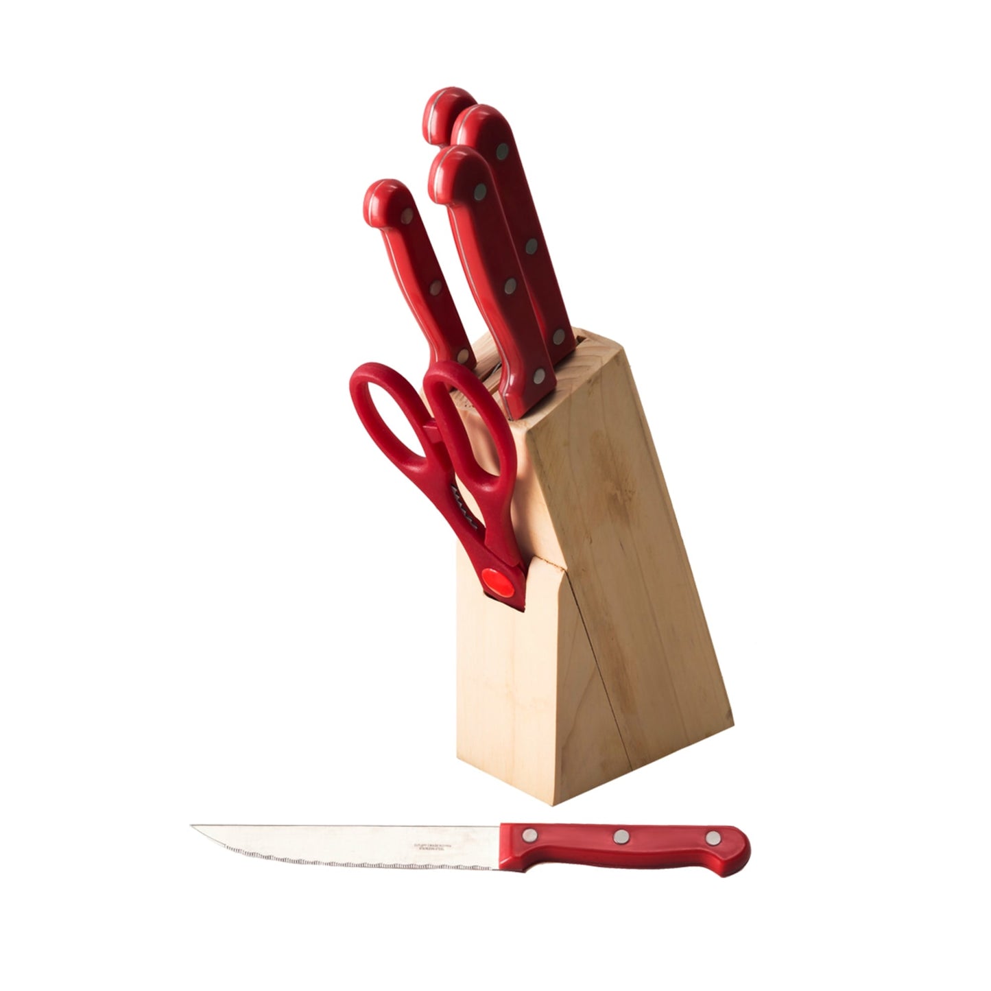 7 Piece Knife Set, Red