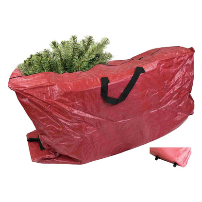 Textured PVC  Rolling Christmas Tree Bag, Red