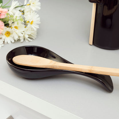 Ceramic Spoon Rest, Black