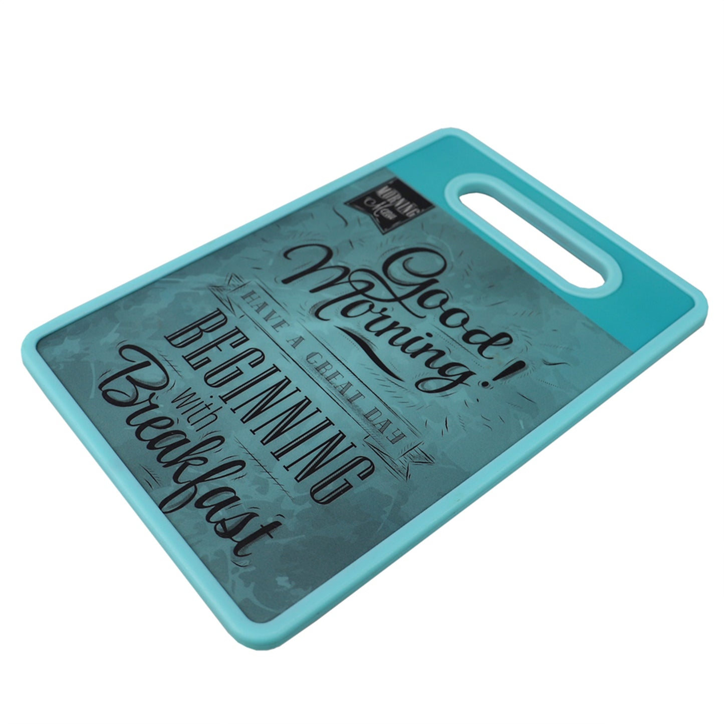 Home Basics Typography 8" x 12" Plastic Cutting Board, Blue - Blue