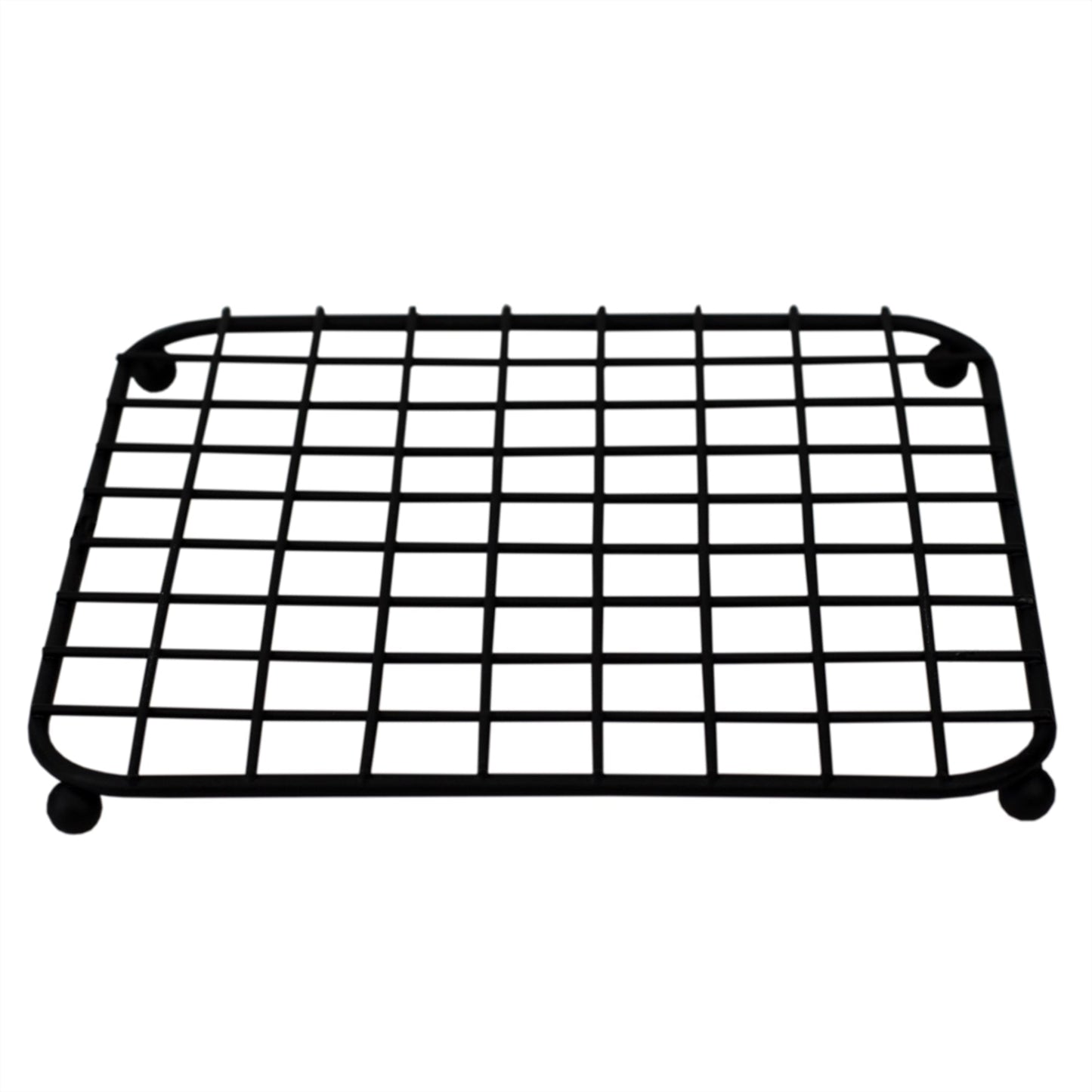 Grid Collection Non-Skid Square Trivet, Black
