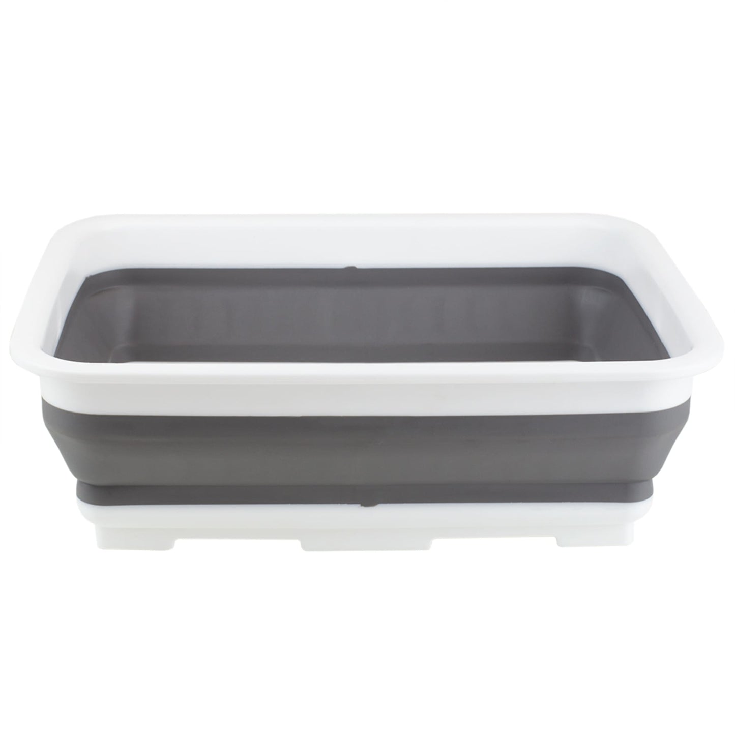 Collapsible Silicone and Plastic Multi-Purpose Storage Washing Basin, Grey