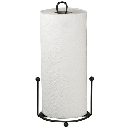 Wire Collection Free-Standing Paper Towel Holder with Double Dispensing Side Bar, Black