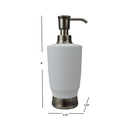 Rubberized Plastic Countertop Soap Dispenser, White