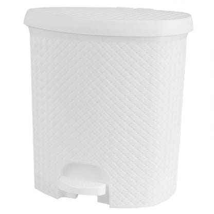 Home Basics 13.5 LT Step-On Plastic Waste Bin, White - White
