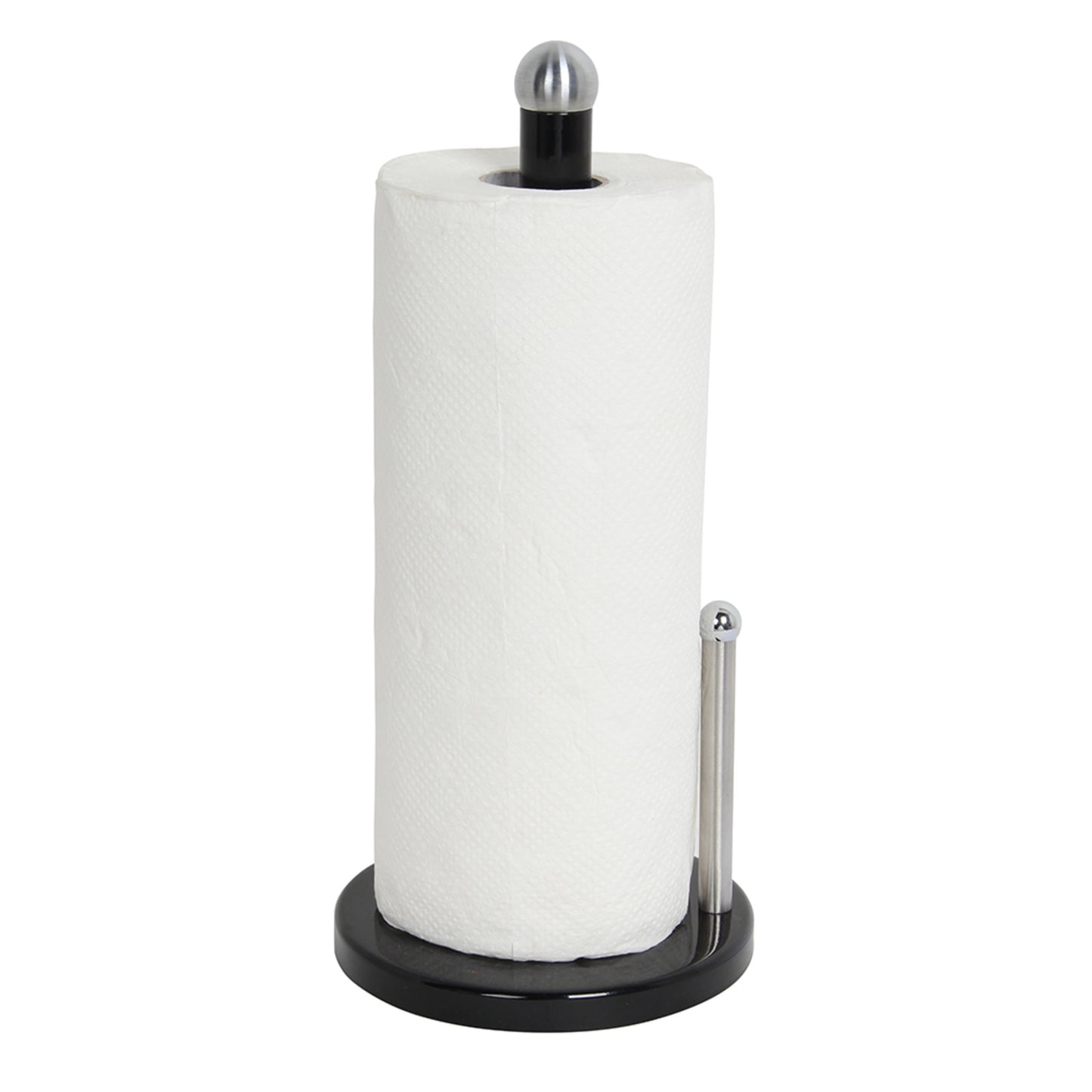 Home Basics Enamel Coated Steel Paper Towel Holder, Black - Black