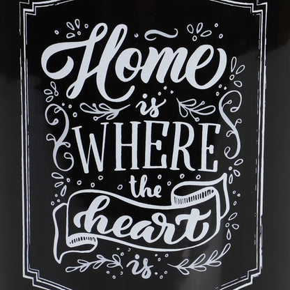 Home is Where the Heart is Ceramic Utensil Crock, Black