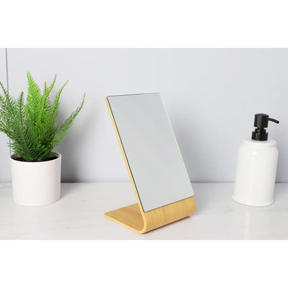 Angled Single Sided  Bamboo Desktop Mirror, Natural