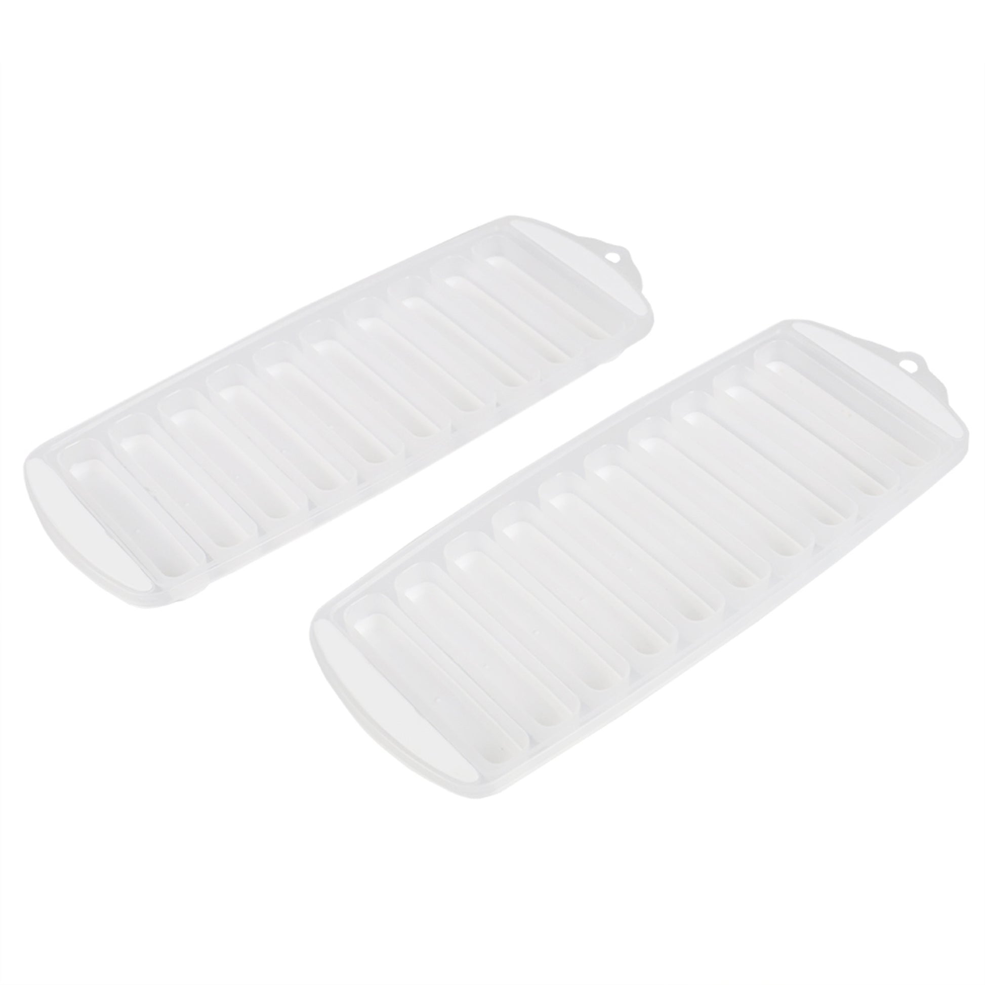 Home Basics Ultra-Slim Plastic Pop-Out Ice Cube Tray, (Pack of 2