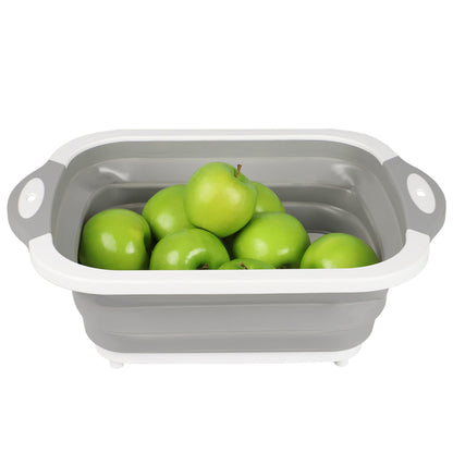 3-in-1 Collapsible Basket Cutting Board Strainer