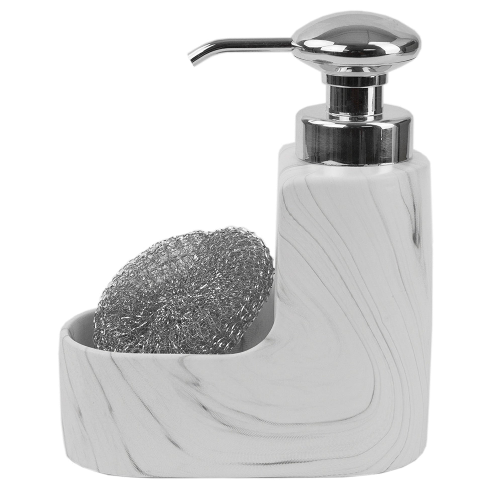 Home Basics 10 oz. Marble Ceramic Soap Dispenser with Sponge, Marble - Marble
