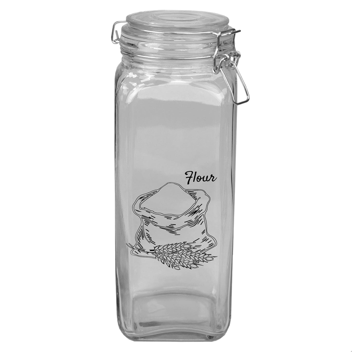 Ludlow 67 oz. Glass Canister with Metal Clasp, Clear