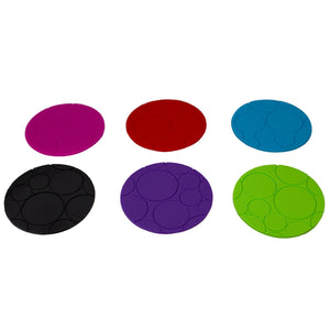 Non-Slip Round Silicone Coasters, Multi-color