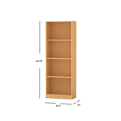 4 Shelf Wood Book Case, Natural
