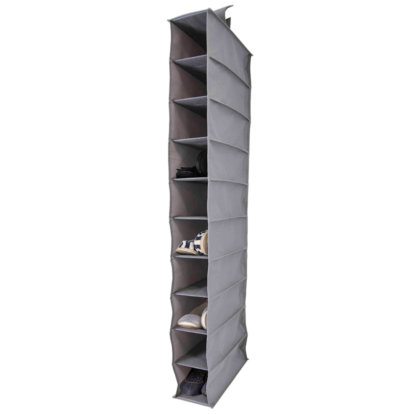 600D Polyester 10 Shelf Closet Organizer, Grey