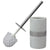 Sequin Accented  Ceramic  Luxury  Hideaway Toilet Brush Holder with Steel Handle, White