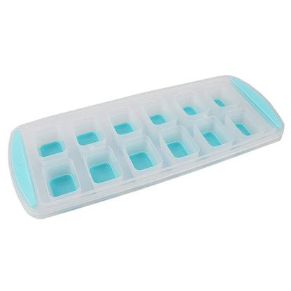 Home Basics Pop-Out 12 Compartment Rectangle Plastic Ice Cube Tray, Blue - Blue