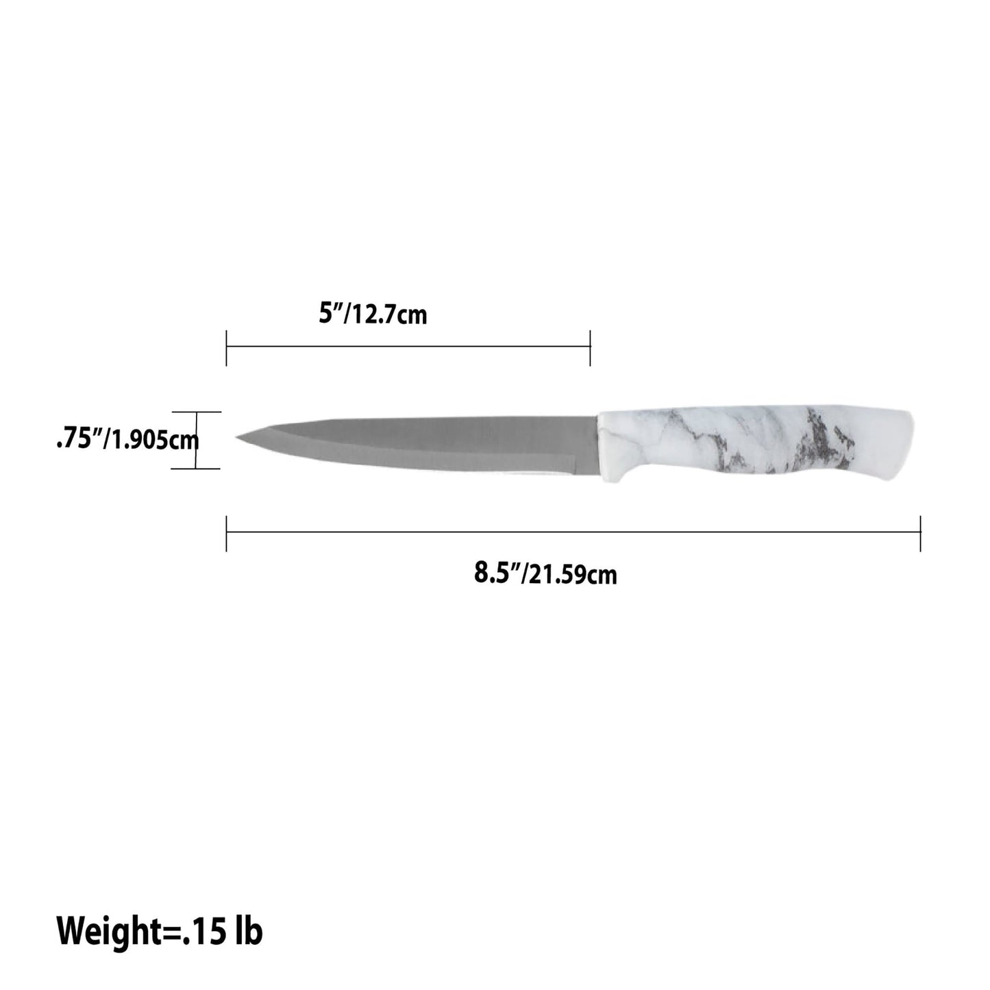 Marble Collection 5"  Utility Knife, White