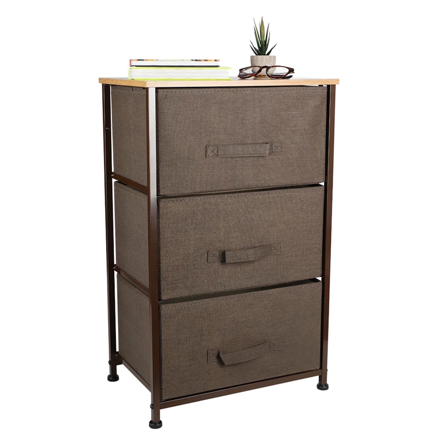 3 Drawer Storage Organizer, Brown