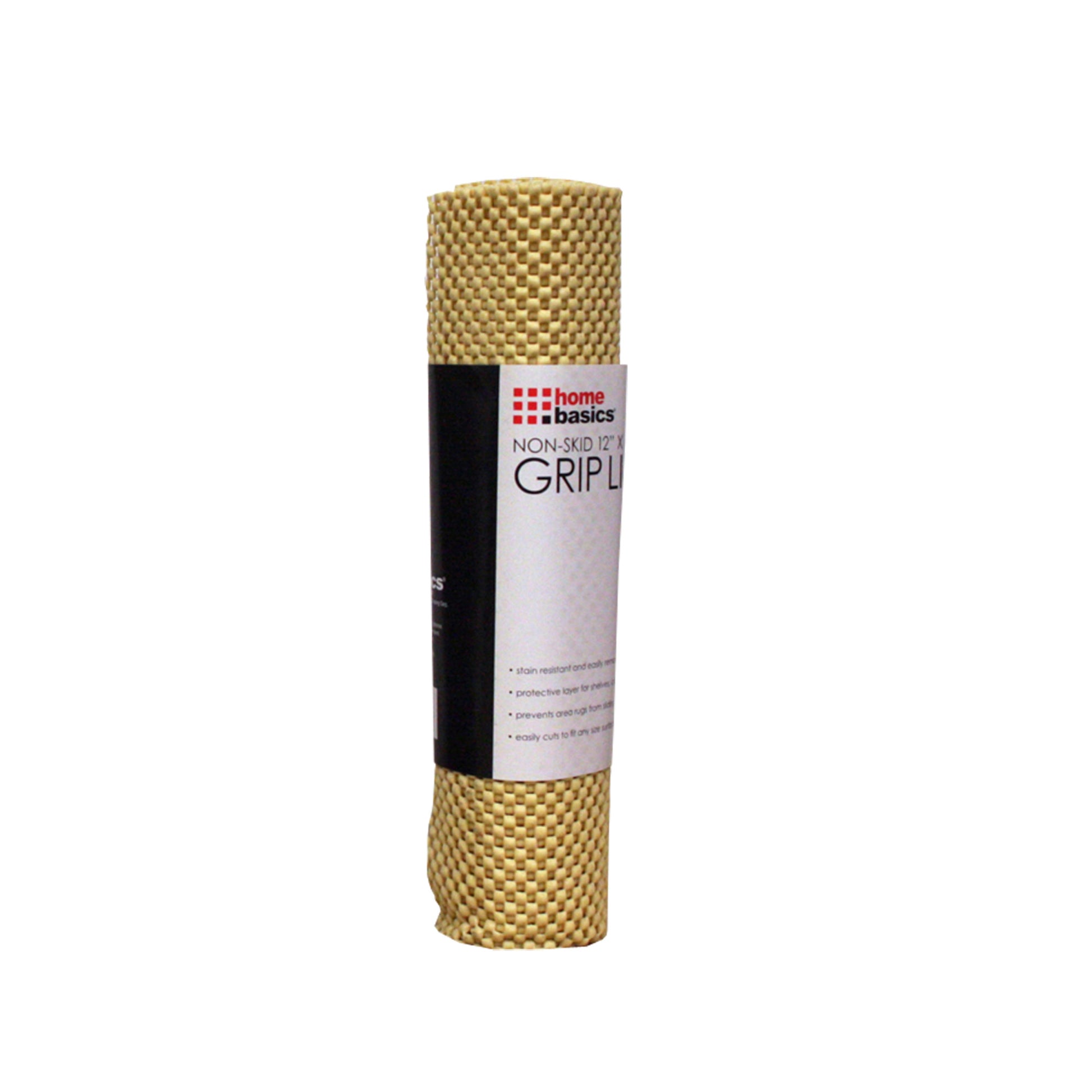 Home Basics Non-Adhesive  12” x 60”  Rubber Shelf Grip Liner - Beige