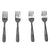 Hammered Stainless Steel Salad Forks, (Pack of 4), Silver